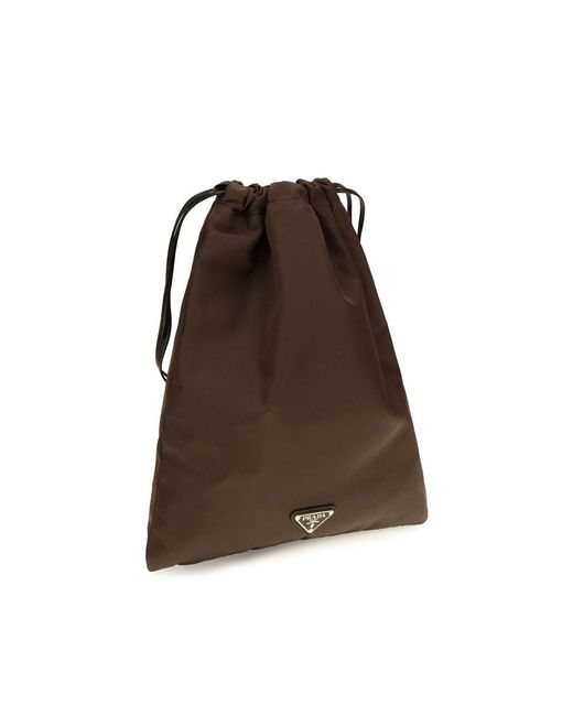 Prada Brown Polyamide Clutch Bag