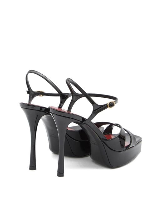 Saint Laurent Black Debbie Patent Leather Sandals