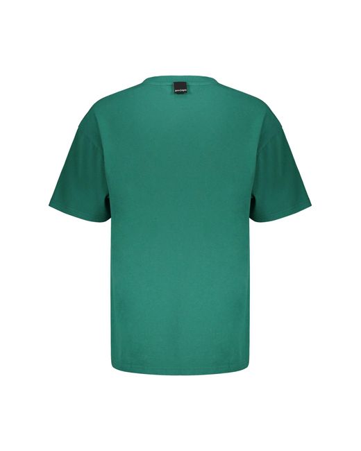 Palm Angels Green Cotton T-Shirt for men
