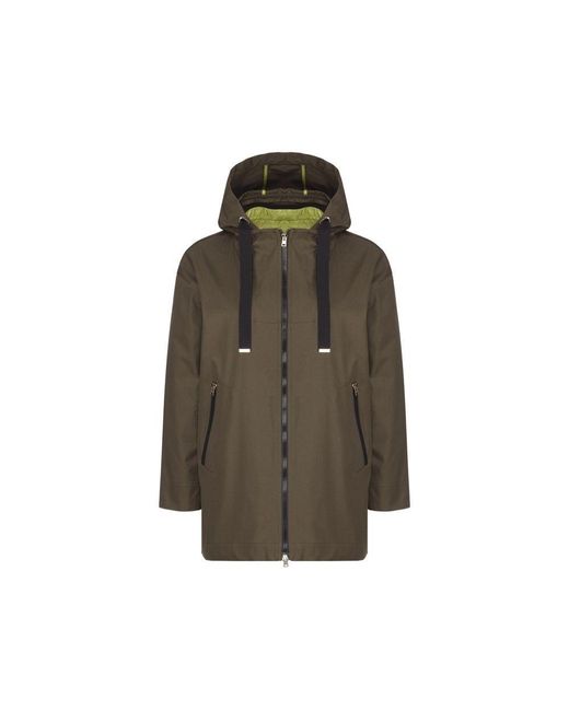 Herno Green Bicolor Cotton Coat