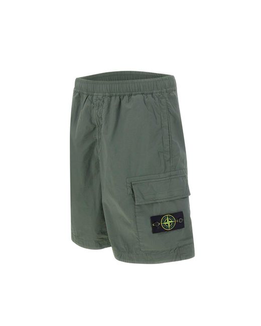 Stone Island Green Comfort Bermuda Shorts for men
