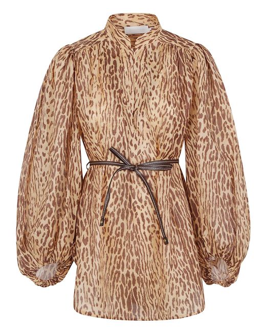 Zimmermann Natural Light Leopard Print Cascadian Tunic
