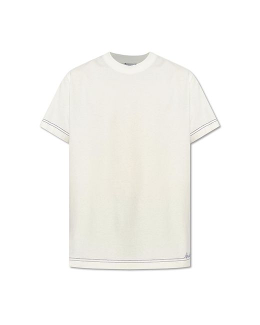 Burberry White T-shirt With A Patch, for men