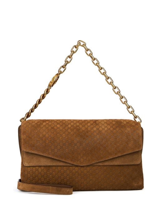 Gucci Brown Shoulder Bag Suede Calfskin Handbags