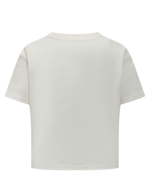Courreges White Courreges Cropped T-Shirt V-Neck