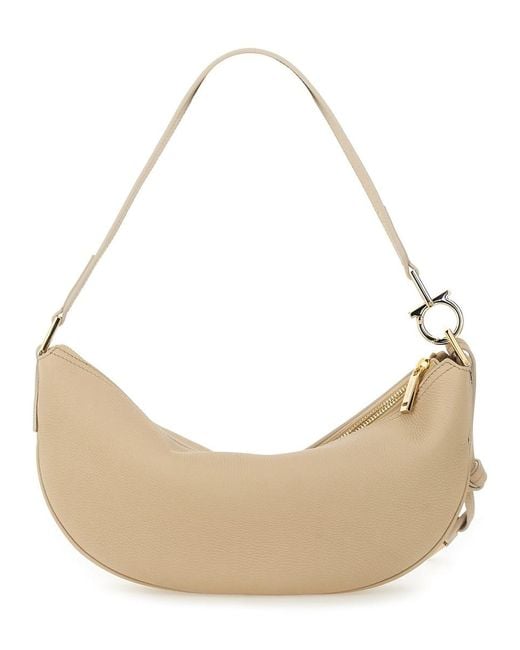 Ferragamo Natural Hobo S Bag Calf Leather Shoulder