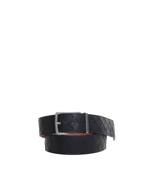 Bottega Veneta Black Reversible Intrecciato Leather Belt for men