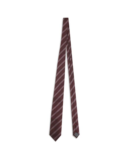 Brunello Cucinelli Men's Purple Striped Tie
