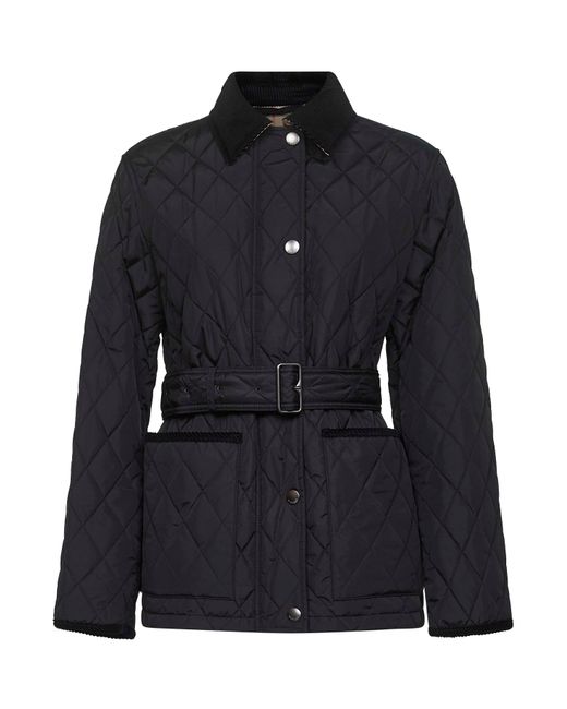 Burberry Black Nylon Belted Quilted Jacket