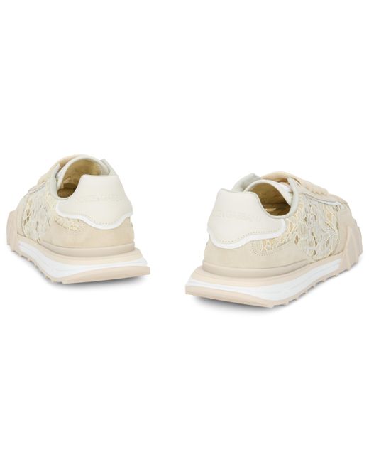 Dolce & Gabbana Multicolor Low-Top Sneakers Chalk Cotton Trainers