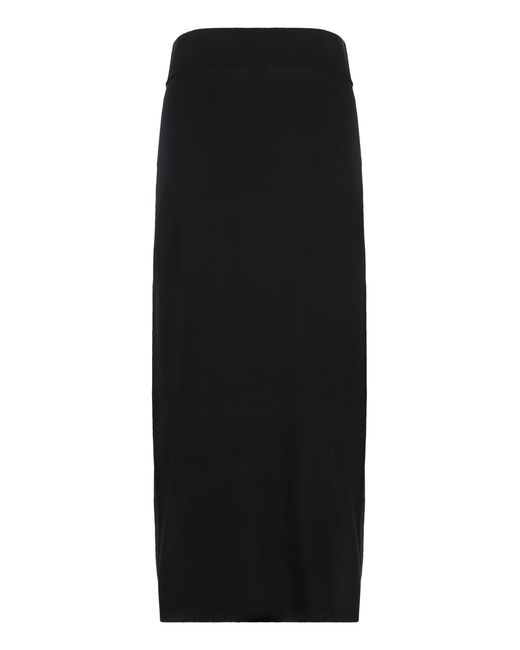 Totême Black Long Mesh Skirt Lyocell