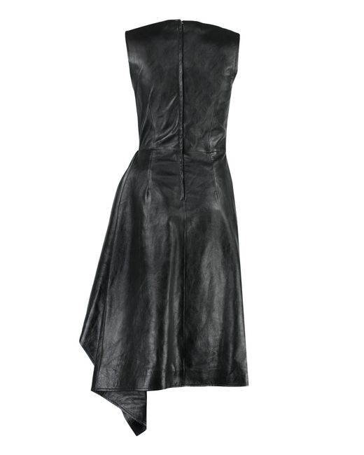 Bottega Veneta Black Leather Dress