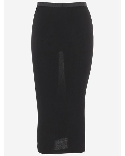 Valentino Black Skirt With Ruffles Viscose