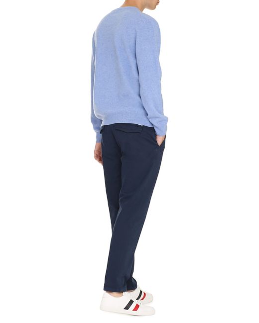 THE (Alphabet) Blue Pullover Lambswool & Cashmere Sweatshirts for men
