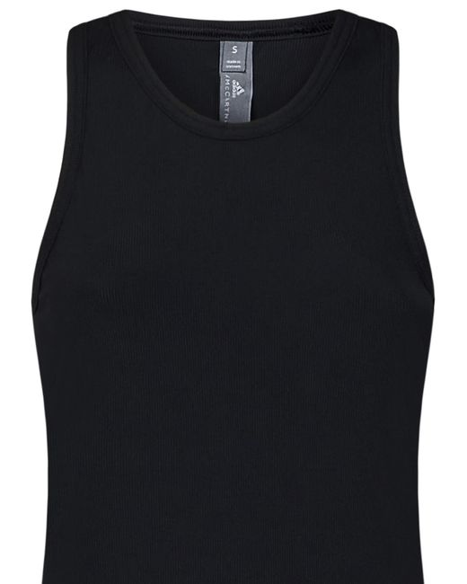 Adidas By Stella McCartney Black Logo Ribbed Tank Top