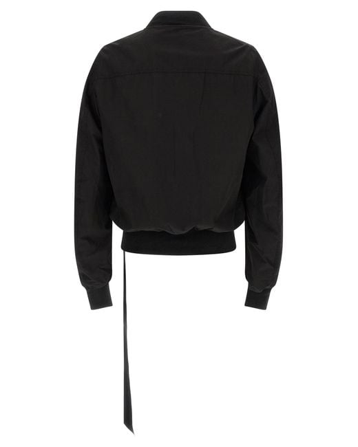 Rick Owens Black Bomber Jacket Cotton for men