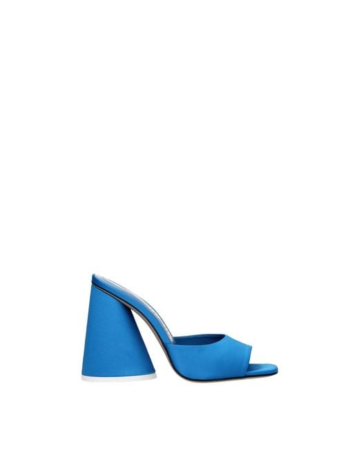 The Attico Blue Satin Platform Sandals