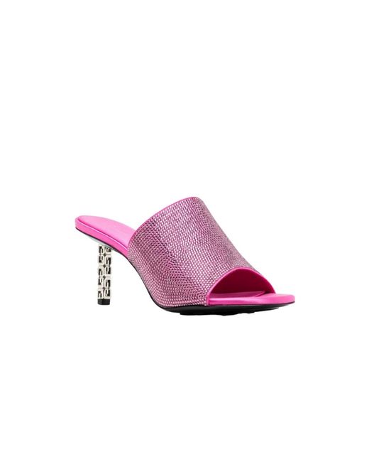 Givenchy Pink G Cube Mules Slim Heel 70Mm_Neon