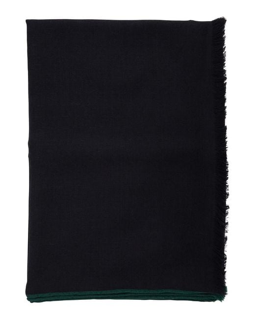 Gucci Black Scarf Wool-Silk Wool Silk for men