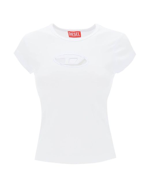 DIESEL White Angie T-shirt With Peekaboo Logo