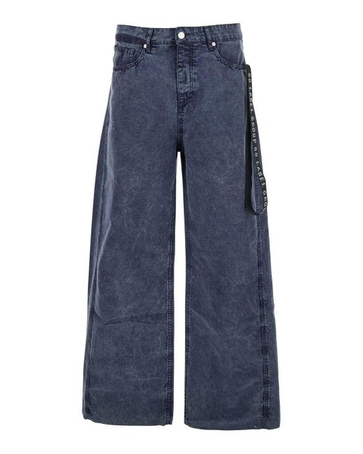 44 Label Group Blue Jeans With Tie Detail With Logo On The Front And Logo Patch On The Rear for men