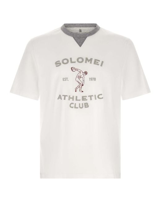 Brunello Cucinelli White Cotton T-Shirt for men