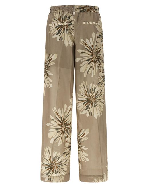 Brunello Cucinelli Natural Silk Casual Pants