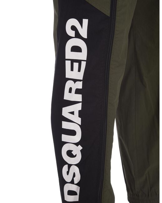 DSquared² Gray Technical Jogging Brad Pants In Military Green for men