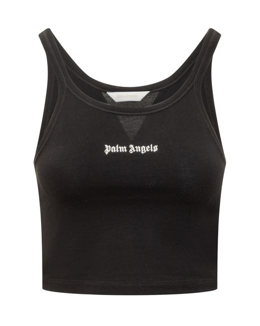 Palm Angels Black Top With Logo