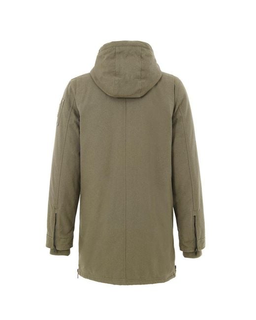 Moose Knuckles Green Leather Biker Jacket With Zipper Details for men