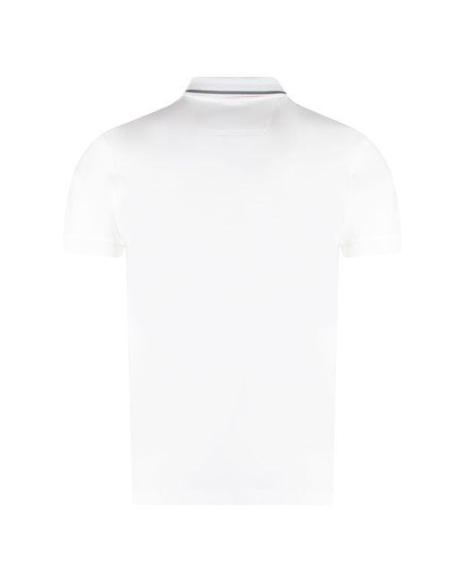 Boss White Short Sleeve Cotton Polo Shirt for men