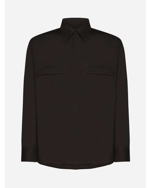 PT Torino Black Wool Shirt for men