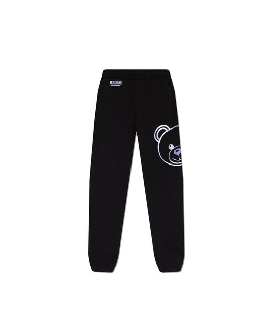 Moschino Black Cotton Jogging Pants for men