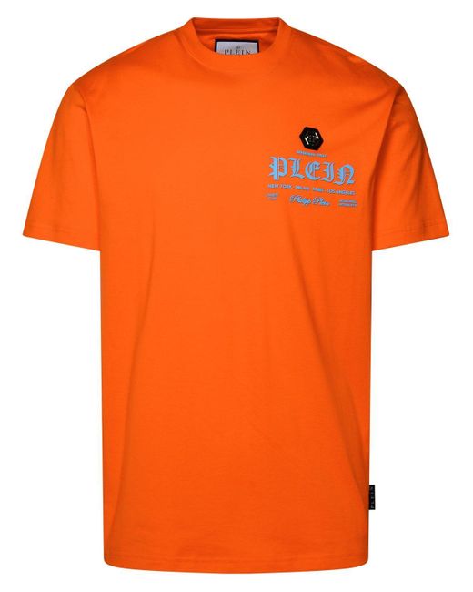Philipp Plein Orange Cotton T-shirt for men
