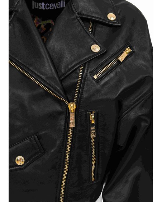 Just Cavalli Black Leather Jacket