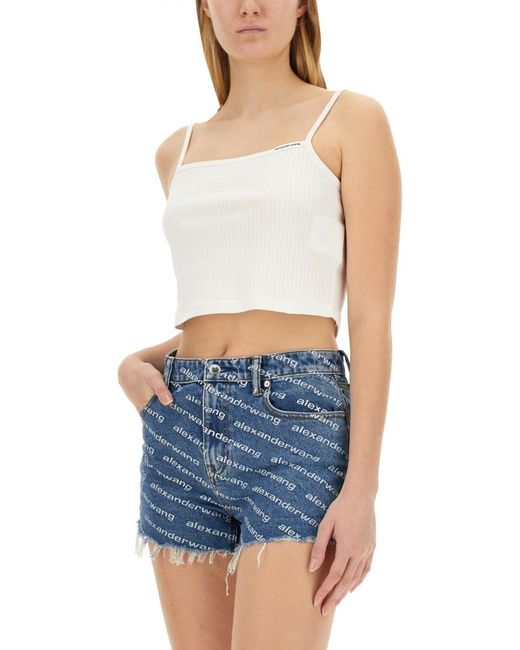 T By Alexander Wang Blue Canvas Cami