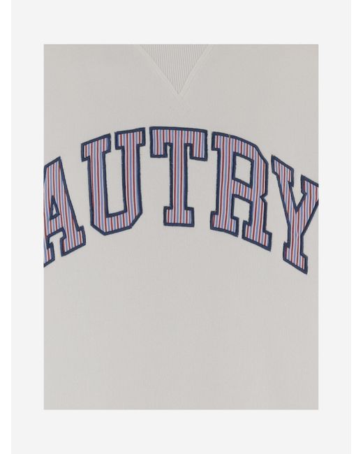Autry White Cotton Sweatshirt With Logo Sweatshirts for men