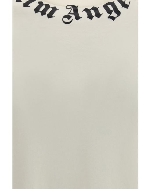 Palm Angels White Logo Crewneck T-Shirt for men