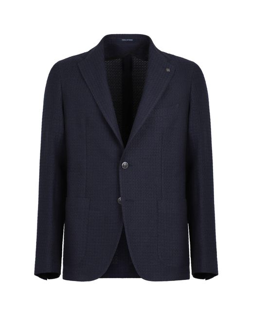 Tagliatore Blue Single-Breasted Two-Button Jacket for men