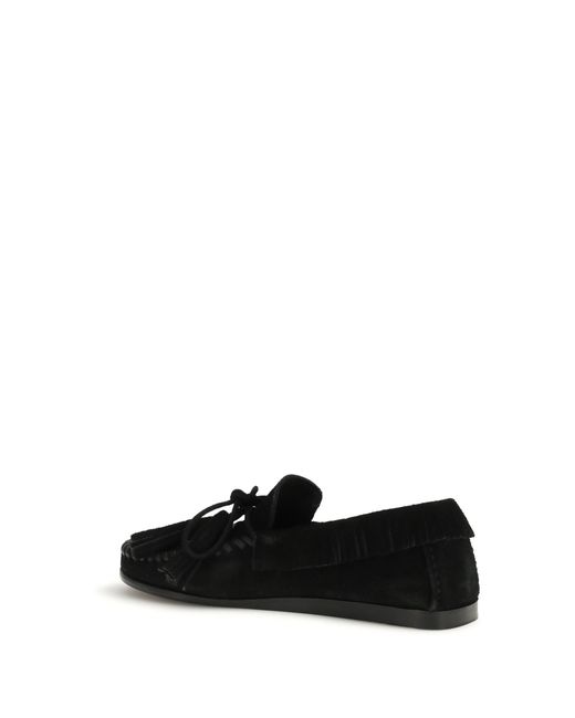 Isabel Marant Black Suede Fitza Loafers Calf Leather Bos Taurus