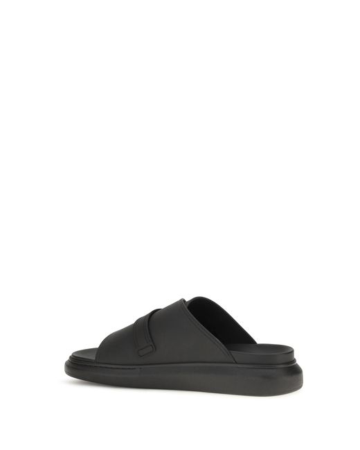 McQueen Black Buckle Slide Sandals for men