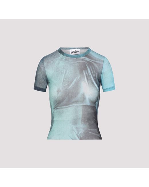 Jean Paul Gaultier Blue Mesh Baby Printed Water Tee