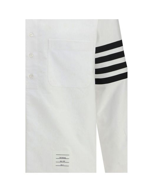 Thom Browne White Cotton Dress Shirt for men