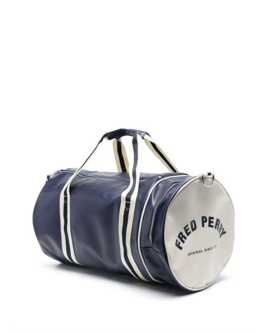 Fred Perry Blue Logo-print Holdall Bag for men