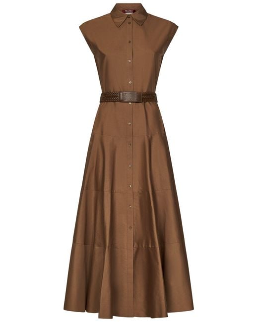 Max Mara Studio Brown Ampex Long Dress