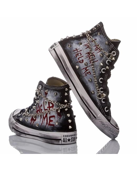 MIMANERA Gray Converse Hell Customized