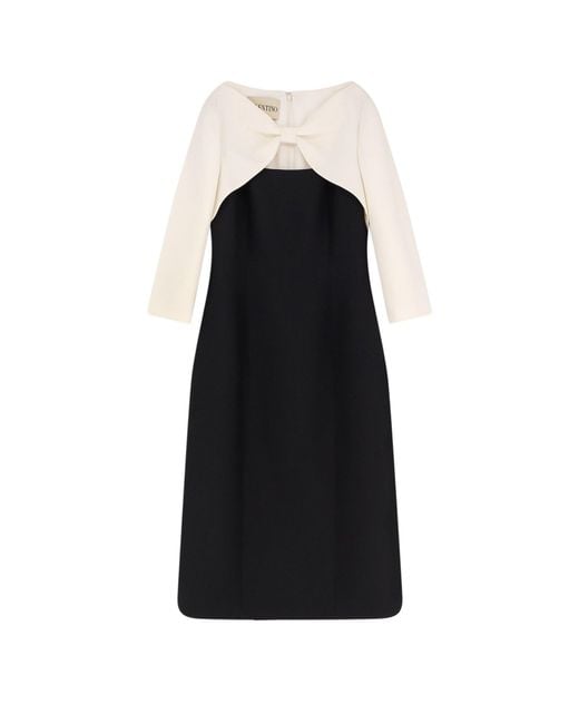 Valentino Black Dresses Virgin Wool Silk