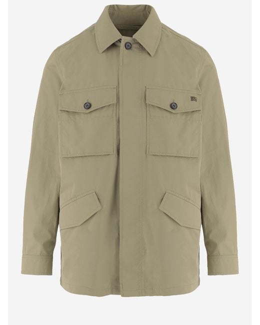 Burberry Green Cotton Jacket for men