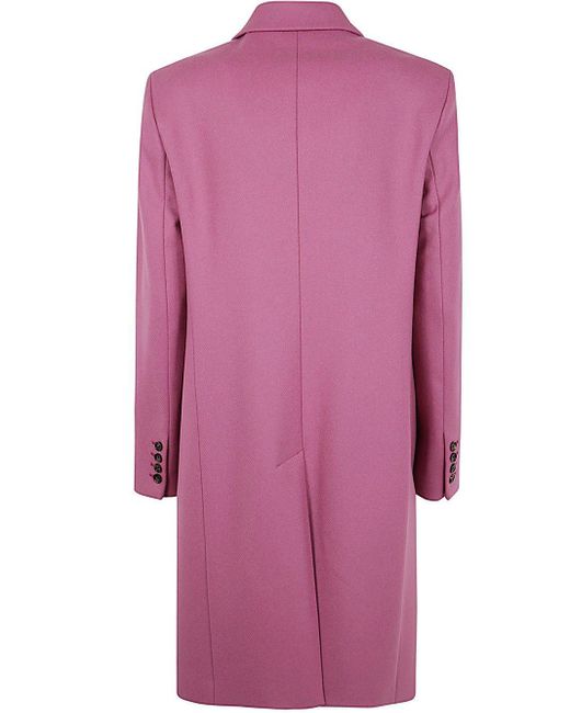 Paul Smith Pink Double-Breasted Straight Hem Coat