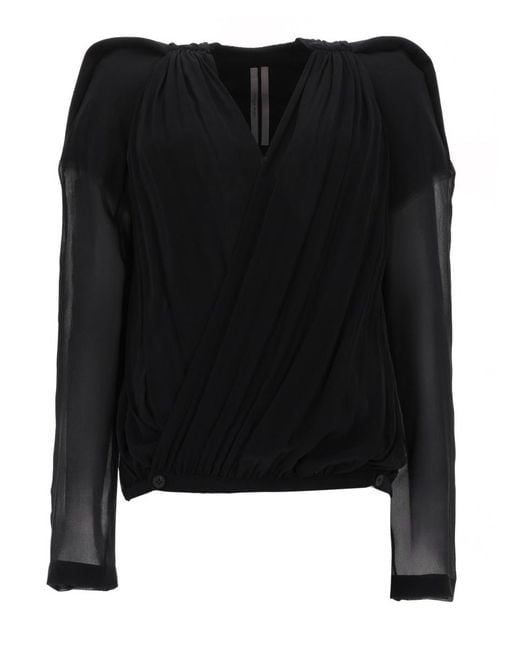 Rick Owens Black Silk Lined Jacket Yoke Lining